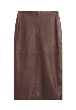 Massimo Dutti Leather Skirt - Dark Brown -Massimo Dutti Shop 27c28683eb744675b8cde90704b7be36