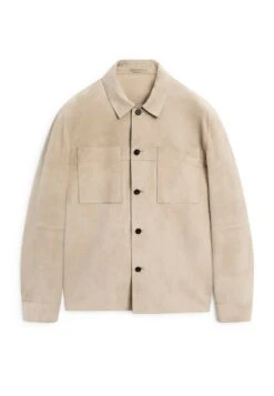 Massimo Dutti OVERSHIRT - Leather Jacket - Beige -Massimo Dutti Shop 27c7c737d9db454c85405b74c62105ab