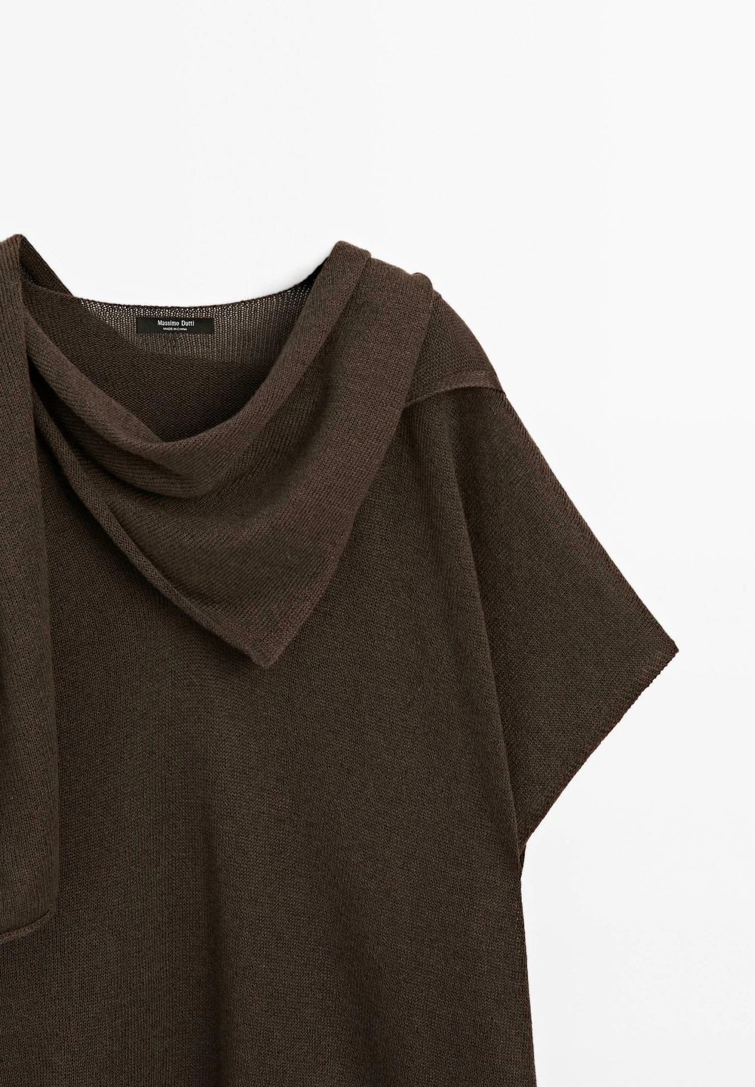 Massimo Dutti CAPE WITH SCARF - Cape - Mottled Dark Brown 10 Massimo Dutti CAPE WITH SCARF - Cape - Mottled Dark Brown - Image 8