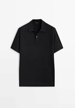 Massimo Dutti Short Sleeve - Polo Shirt - Black -Massimo Dutti Shop 282140dcd7e8462aa542d381b2af93ed