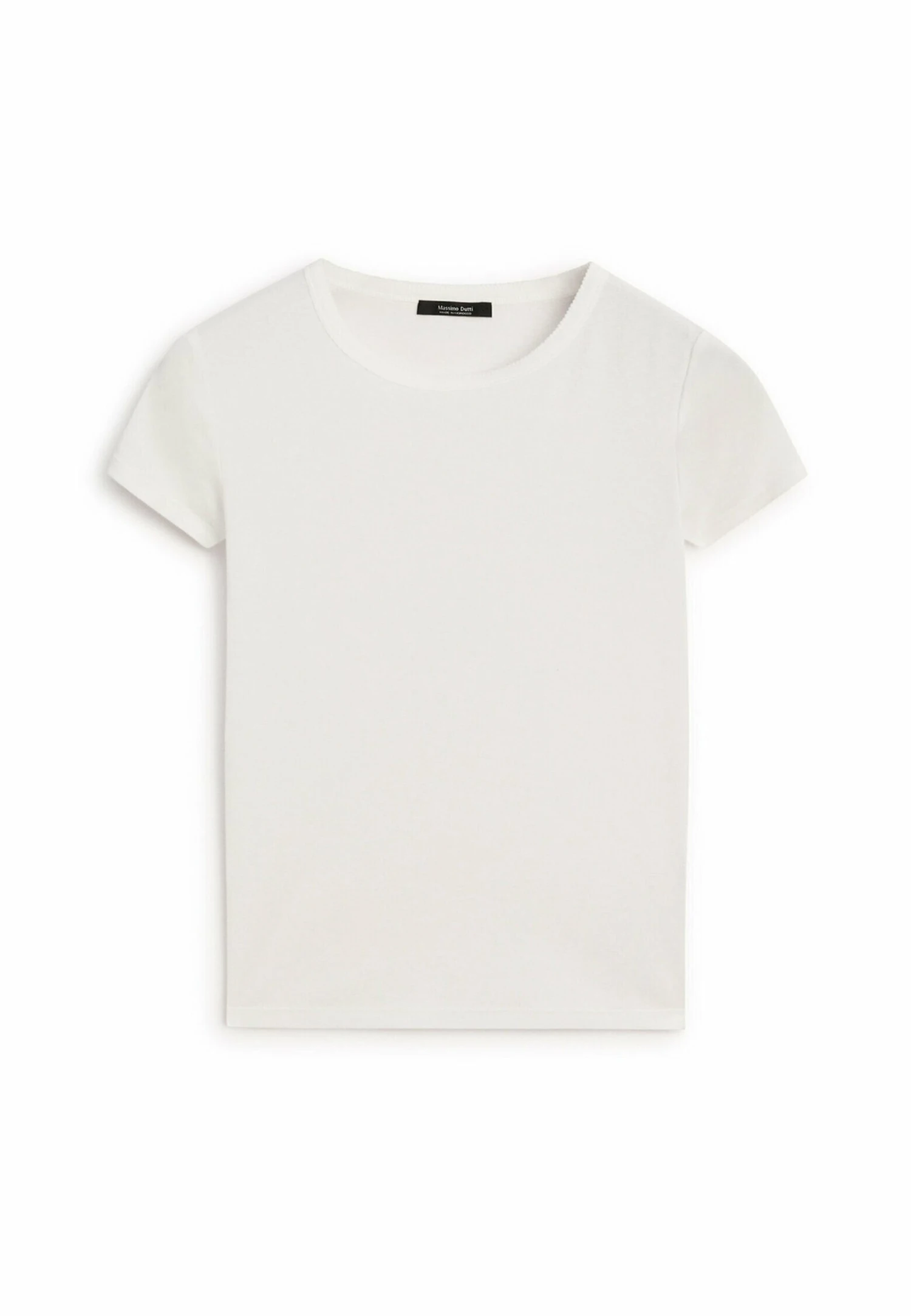 Massimo Dutti SHORT SLEEVE WITH TRIM DETAILS - Basic T-shirt - WHITE 7 Massimo Dutti SHORT SLEEVE WITH TRIM DETAILS - Basic T-shirt - WHITE - Image 5