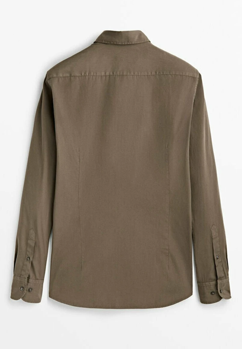 Massimo Dutti Slim Fit - Shirt - Mottled Brown 4 Massimo Dutti Slim Fit - Shirt - Mottled Brown - Image 2