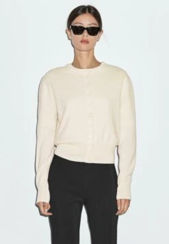 Massimo Dutti BUTTONED WITH CREW NECK - Cardigan - Yellow