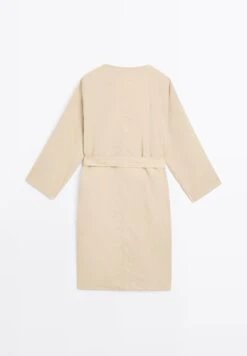 Massimo Dutti MIDI V-NECK WITH BELT - Day Dress - Beige -Massimo Dutti Shop 28c48c7767554515823c5b05ea12a4e8