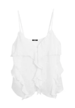 Massimo Dutti STRAPPY TOP WITH RUFFLE DETAIL - Top - White 12 Massimo Dutti STRAPPY TOP WITH RUFFLE DETAIL - Top - White -Massimo Dutti Shop 28fd7fab2be143648aee89793d223d9a