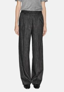 Massimo Dutti DARTED FLECKED - Trousers - Black