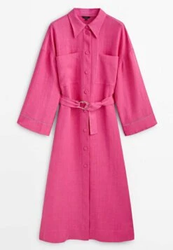 Massimo Dutti With Pockets And Gold Buckle - Shirt Dress -Massimo Dutti Shop 291b7f231936418491867ca7d5ebb853