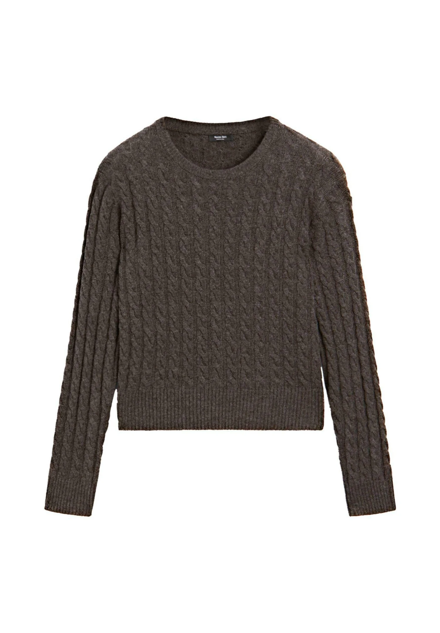 Massimo Dutti CABLE WITH CREW NECK - Jumper - Mottled Brown 8 Massimo Dutti CABLE WITH CREW NECK - Jumper - Mottled Brown - Image 6