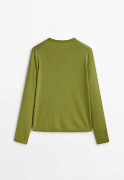 Massimo Dutti Crew Neck Blend - Sweatshirt - Green -Massimo Dutti Shop 29393253d15a47bda701479010e2b4d3