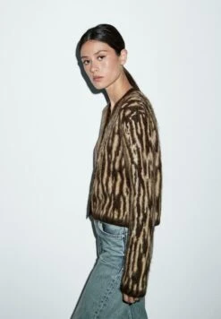 Massimo Dutti ANIMAL PRINT - Cardigan - Dark Brown -Massimo Dutti Shop 294bfed0138f4ac78b405097813496b6