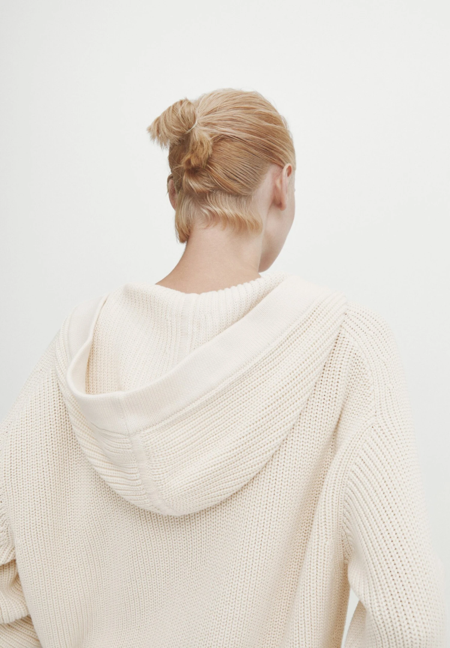 Massimo Dutti Purl With Hood And Drawstrings - Hoodie - Beige 5 Massimo Dutti Purl With Hood And Drawstrings - Hoodie - Beige - Image 3