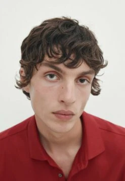 Massimo Dutti Short Sleeve Diagonal Micro - Polo Shirt - Red -Massimo Dutti Shop 295ab7510fba47a4a2c32e45327f92e1