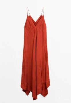 Massimo Dutti FLOWING MIDI WITH RUFFLES - Cocktail Dress / Party Dress - Orange -Massimo Dutti Shop 295f69039c364861b7dd0591705a1787