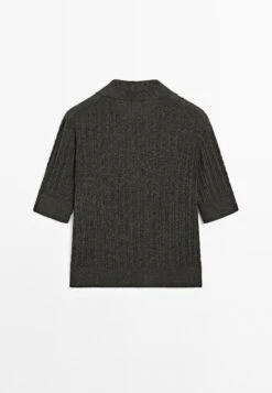 Massimo Dutti ELBOW SLEEVES WITH POLO COLLAR - Polo Shirt - Grey -Massimo Dutti Shop 29711156ad9948128fcfa84ef97189e2