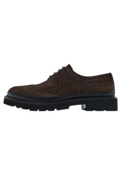 Massimo Dutti Split Brogues - Lace-Ups - Mottled Dark Brown