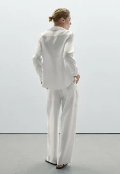 Massimo Dutti WIDE-LEG MID-RISE - Trousers - White -Massimo Dutti Shop 29c0084939cd4b69a7bf5c5a9ea80c47