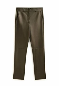 Massimo Dutti Nappa - Leather Trousers - Khaki -Massimo Dutti Shop 29d039954fe84012bffcfbade3f10ab3