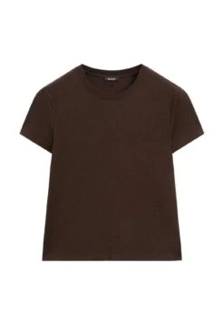 Massimo Dutti HEAVY WEIGHT WITH SEAM DETAIL - Basic T-shirt - Dark Brown -Massimo Dutti Shop 2a6a4ca8cada45b38f080010f892e56b