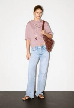 Massimo Dutti SHORT SLEEVE WITH CREW NECK - Basic T-shirt - Pink -Massimo Dutti Shop 2ab1d7947f864b55b4b77af7331ec772