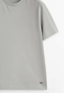 Massimo Dutti Textured Short Sleeve - Basic T-Shirt - Stone -Massimo Dutti Shop 2ac927f1726a4ab1b153a78b06411194