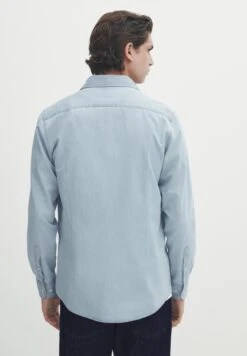 Massimo Dutti Bleach Wash- Shirt - Blue -Massimo Dutti Shop 2b79ba17dea447f18462c445da586e26