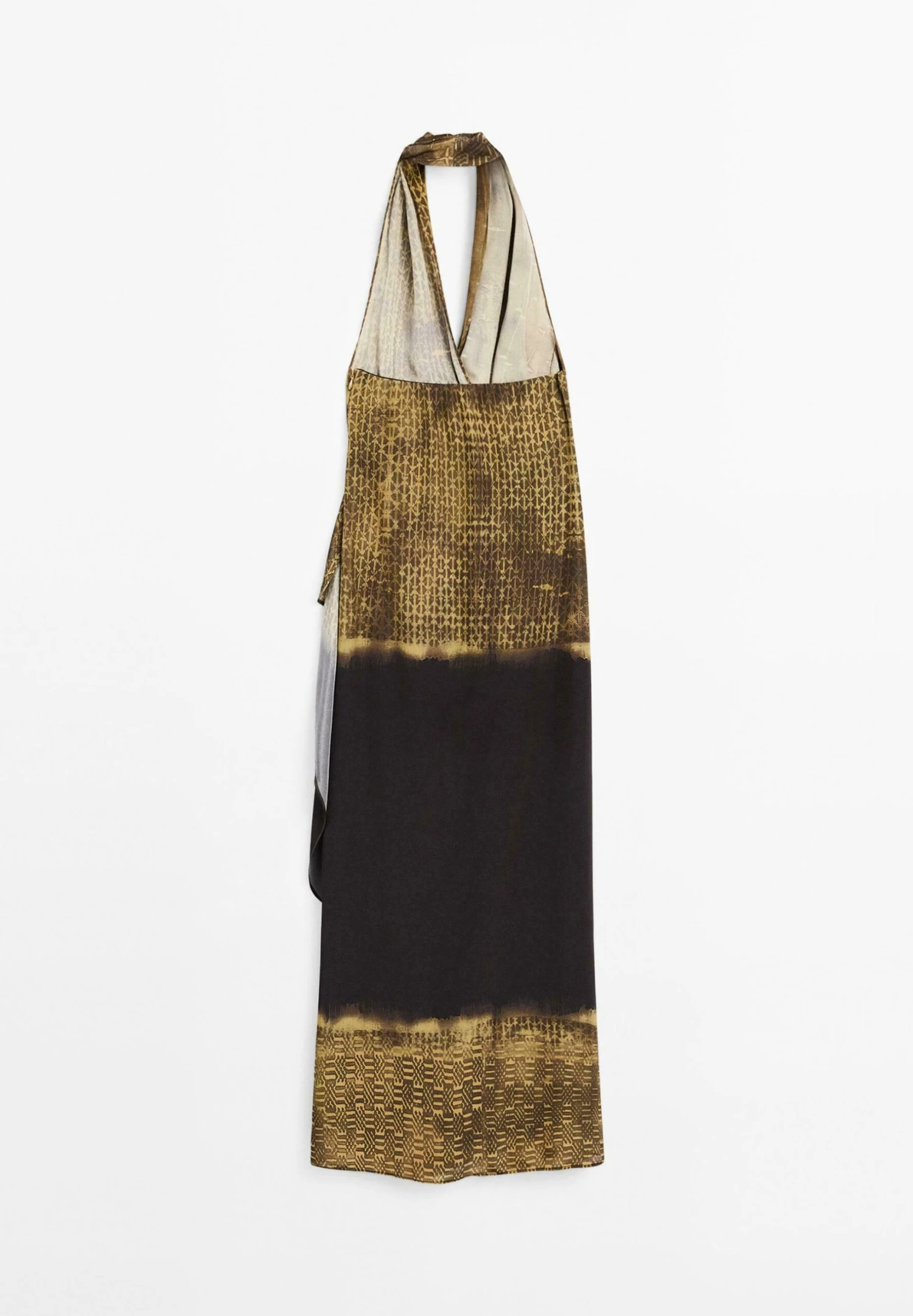 Massimo Dutti PRINTED HALTER-NECK MIDI - Maxi Dress - Mottled Green 8 Massimo Dutti PRINTED HALTER-NECK MIDI - Maxi Dress - Mottled Green - Image 6