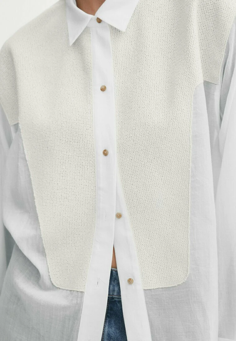 Massimo Dutti With Chest Detailing - Button-Down Blouse - White 6 Massimo Dutti With Chest Detailing - Button-Down Blouse - White - Image 4