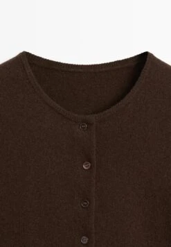 Massimo Dutti BUTTONED WITH CREW NECK - Cardigan - Dark Brown -Massimo Dutti Shop 2ba6cceacc4343d09170ee71d59ce611
