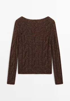 Massimo Dutti CABLE-KNIT WITH BOAT NECK - Jumper - Mottled Brown 12 Massimo Dutti CABLE-KNIT WITH BOAT NECK - Jumper - Mottled Brown -Massimo Dutti Shop 2bae6b57bf7b44fc97d52e9c4b1babd7