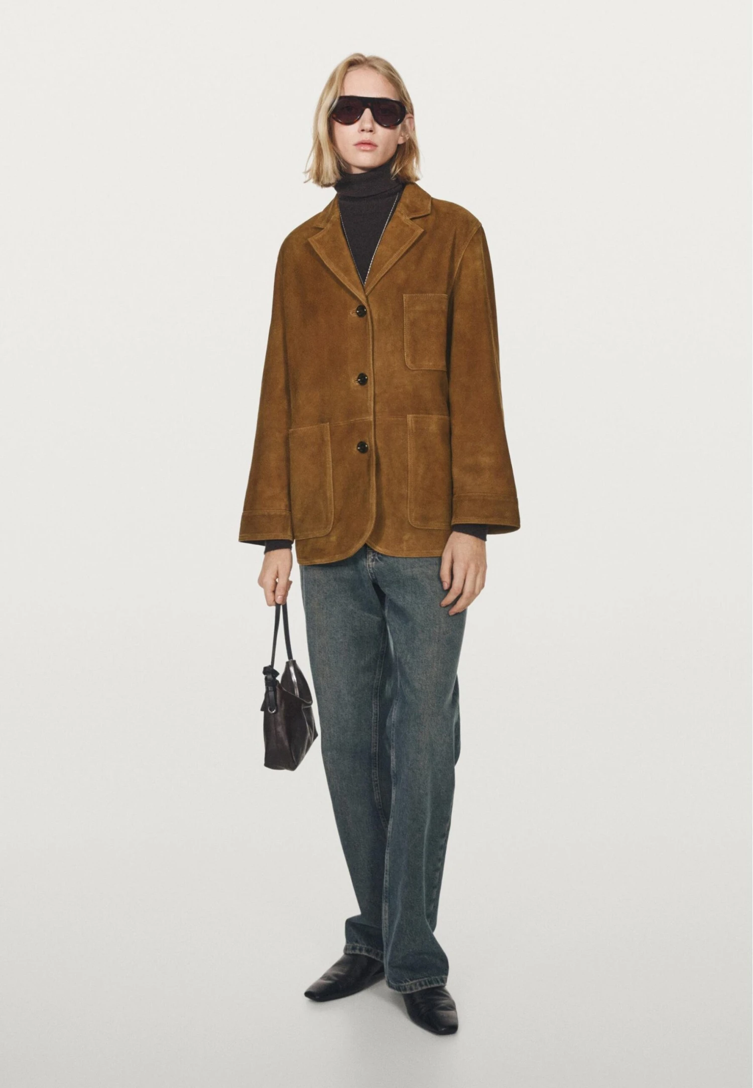 Massimo Dutti SUEDE FINISH WITH PATCH POCKETS - Leather Jacket - Camel 4 Massimo Dutti SUEDE FINISH WITH PATCH POCKETS - Leather Jacket - Camel - Image 2