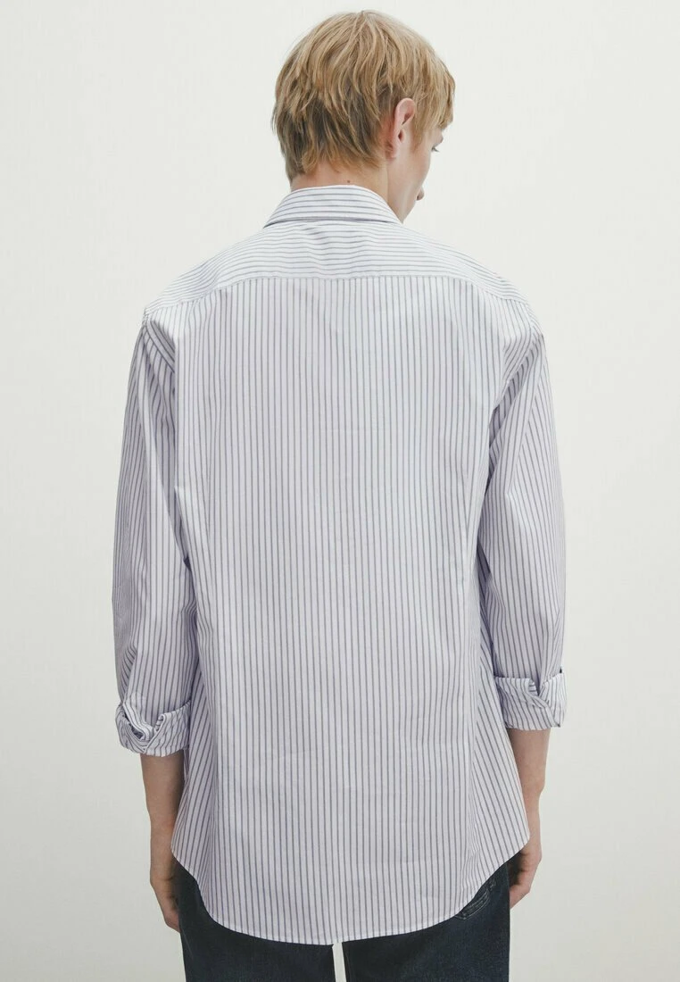 Massimo Dutti Fit Striped- Shirt - Light Blue 5 Massimo Dutti Fit Striped- Shirt - Light Blue - Image 3