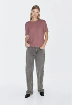 Massimo Dutti LOOSE FIT SHORT SLEEVE - Basic T-shirt - Light Pink -Massimo Dutti Shop 2c3b66b87261444f9fc65ea4a7d3cdd4