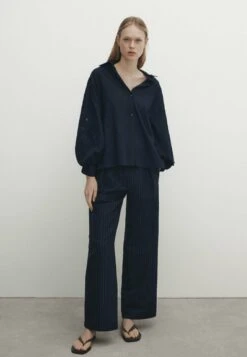 Massimo Dutti Voile With Embroidered Sleeves - Button-Down Blouse - Light Blue -Massimo Dutti Shop 2c404447af9641909afd184cf195b26d