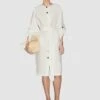 Massimo Dutti CONTRAST BUTTONS WITH BELT - Shirt Dress - WHITE
