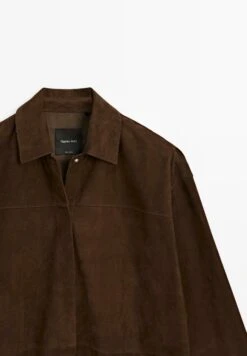 Massimo Dutti OVERSHIRT - Leather Jacket - Mottled Brown -Massimo Dutti Shop 2c5a46ecf87f4bbfad9c9874a9112a0f