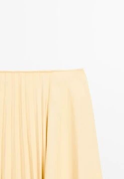 Massimo Dutti MIDI WITH PLANK DETAIL - A-line Skirt - Light Yellow -Massimo Dutti Shop 2c61fdf6b57244348bca847042812a54