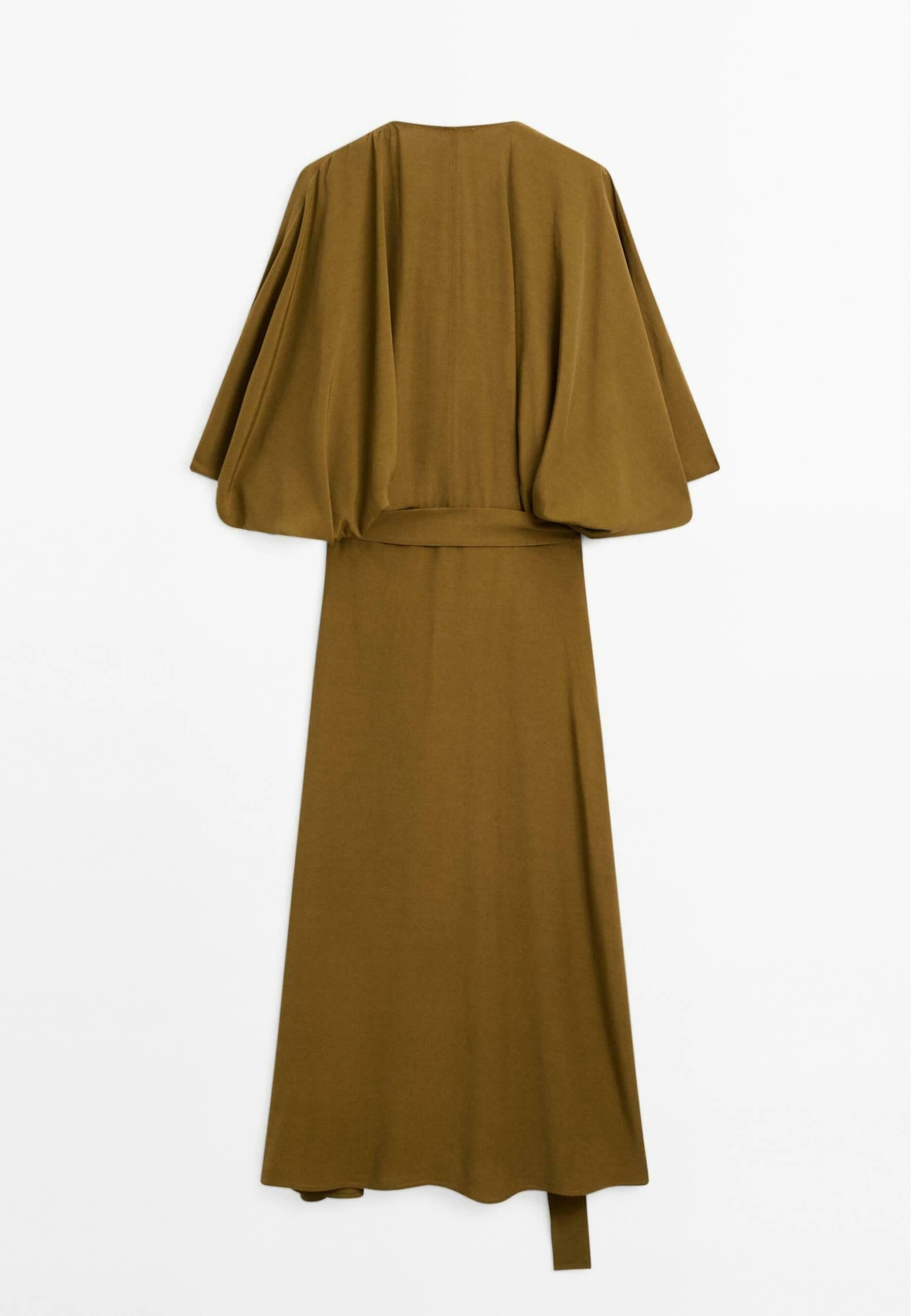 Massimo Dutti LONG CROSSOVER WRAP WITH BUCKLE - Day Dress - Olive 5 Massimo Dutti LONG CROSSOVER WRAP WITH BUCKLE - Day Dress - Olive - Image 3