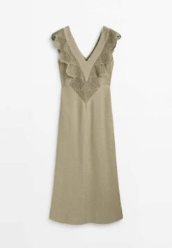 Massimo Dutti Ruffled Crochet Midi - Maxi Dress - Sand -Massimo Dutti Shop 2c7bc0d03b6e4cd5bca659c24289c63d