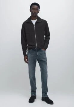 Massimo Dutti HIGH NECK - Cardigan - Dark Grey