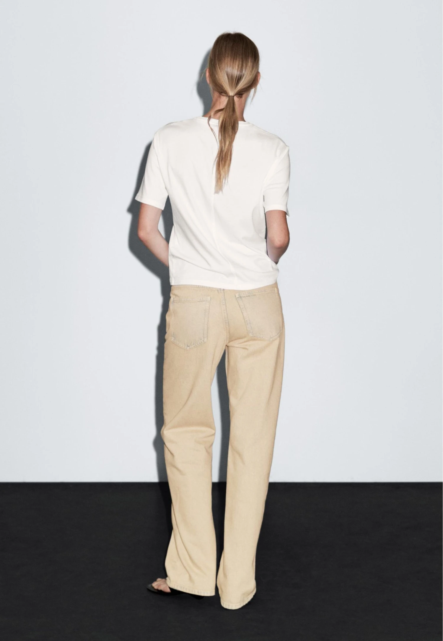 Massimo Dutti MID-RISE WIDE-LEG - Loose Jeans - Beige 5 Massimo Dutti MID-RISE WIDE-LEG - Loose Jeans - Beige - Image 3