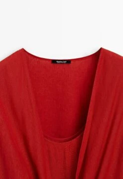 Massimo Dutti MIDI WITH KNOTTED NECKLINE - Cocktail Dress / Party Dress - Red -Massimo Dutti Shop 2d6eea91d031443bb69e6e78b8d624d1
