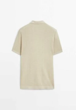 Massimo Dutti Textured Short Sleeve - Polo Shirt - Stone -Massimo Dutti Shop 2d8817890e904079af37f314bd9bca05