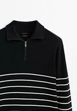 Massimo Dutti Striped Mock Neck With Zip- Jumper - Dark Blue 22 Massimo Dutti Striped Mock Neck With Zip- Jumper - Dark Blue -Massimo Dutti Shop 2dc5c8c815714cd18ccae9881fd475f7