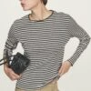 Massimo Dutti STRIPED - Long Sleeved Top - Black