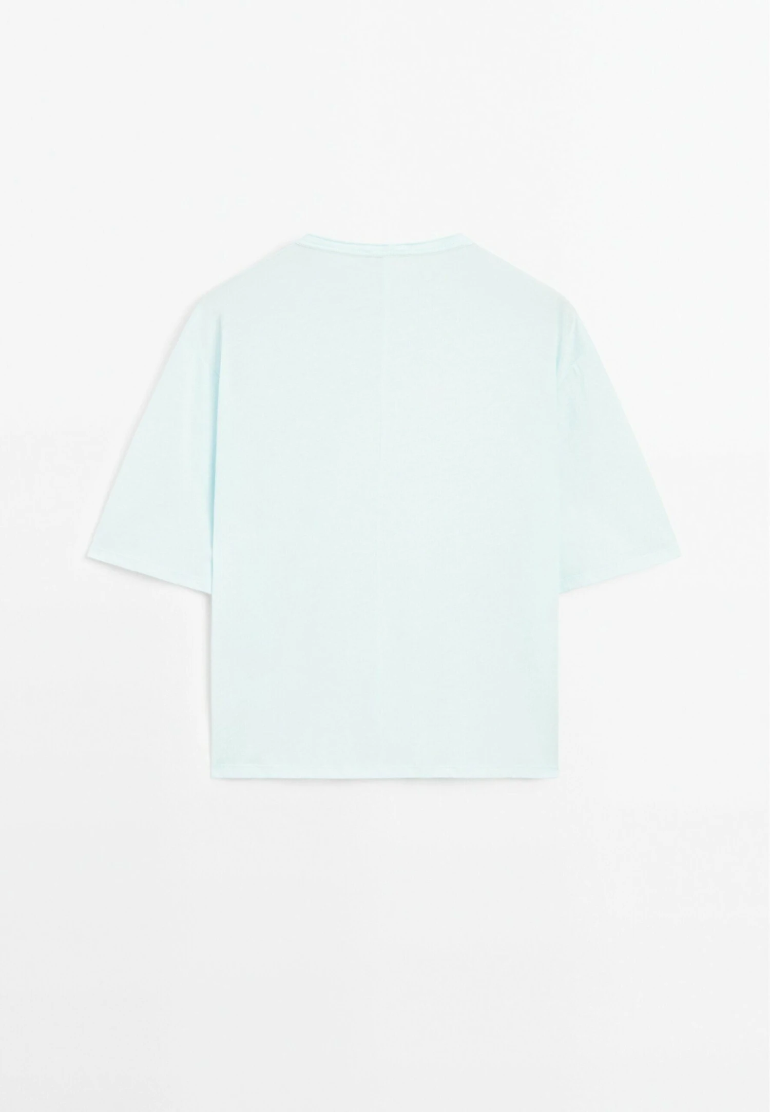 Massimo Dutti BOXY FIT SHORT SLEEVE - Basic T-shirt - Light Blue 8 Massimo Dutti BOXY FIT SHORT SLEEVE - Basic T-shirt - Light Blue - Image 6