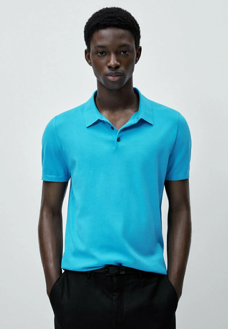Massimo Dutti Short Sleeve- Polo Shirt - Blue 3 Massimo Dutti Short Sleeve- Polo Shirt - Blue