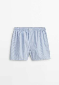 Massimo Dutti Striped Poplin- Boxer Shorts - Light Blue -Massimo Dutti Shop 2e3366e75475417995db50a00c9e9fff
