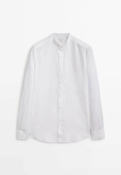 Massimo Dutti With Stand-Up Collar - Shirt - White -Massimo Dutti Shop 2e4430d842324afa939798dd91fe1e15