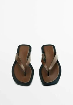 Massimo Dutti T-Bar Sandals - Brown -Massimo Dutti Shop 2e6d172a09334aaa93c6f147707886b7