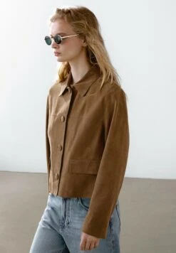 Massimo Dutti LINED BUTTONS - Leather Jacket - Brown -Massimo Dutti Shop 2e72db1ef0ce4669be0caf25c50aeae1